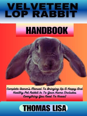 cover image of VELVETEEN LOP RABBIT HANDBOOK